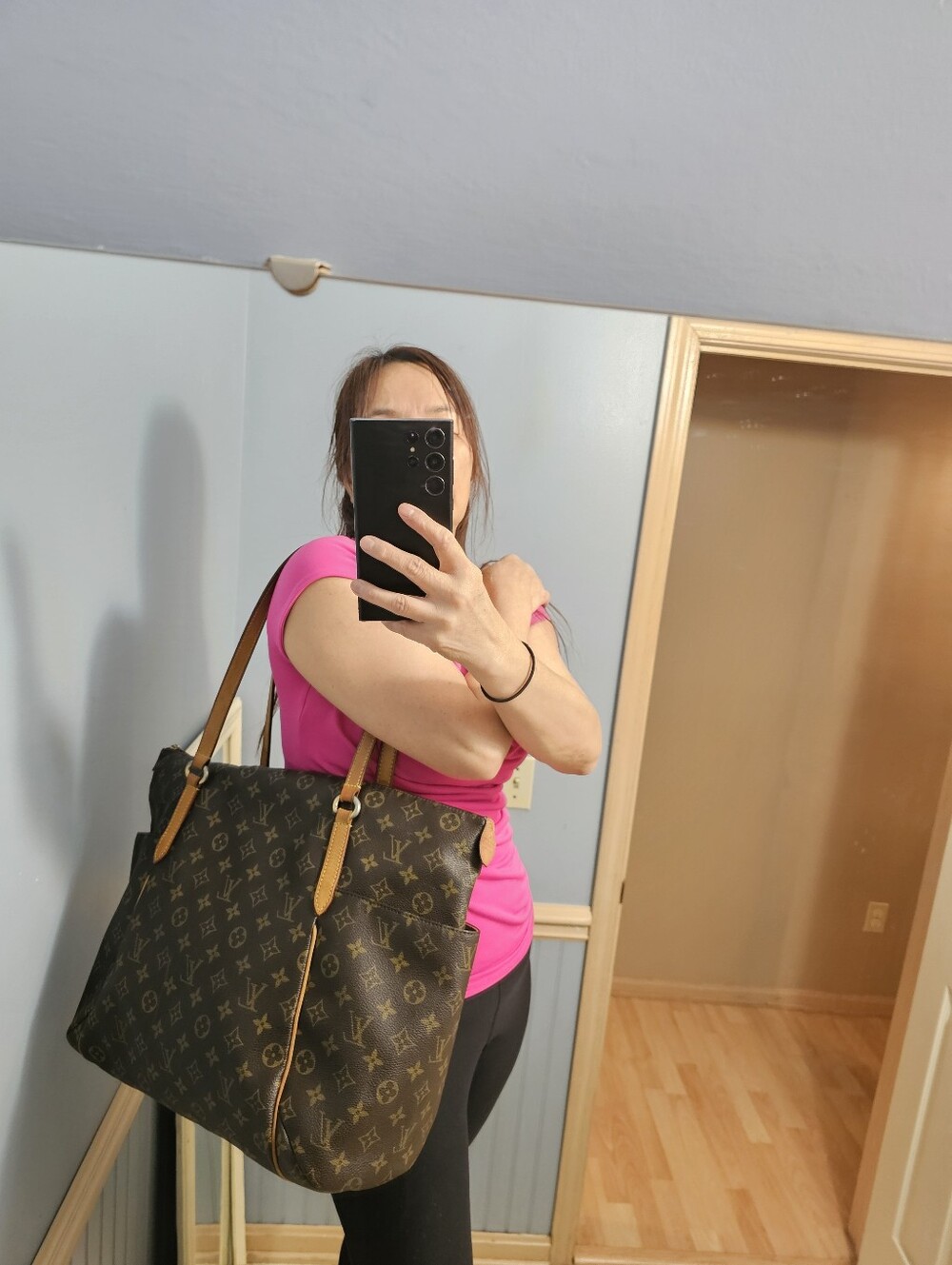 Auth Louis Vuitton Shoulder Bag Totally Gm Monogram Brown Tote